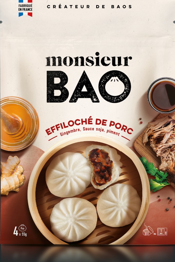 Bao surgelé effiloché de porc