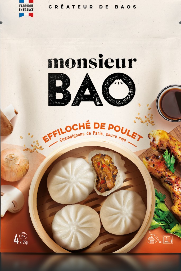 Bao surgelé effiloché de poulet